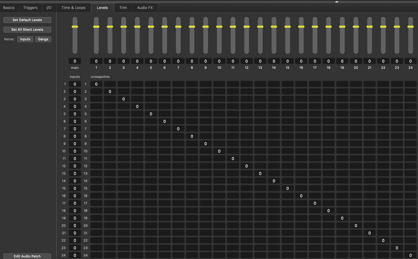 Default audio levels