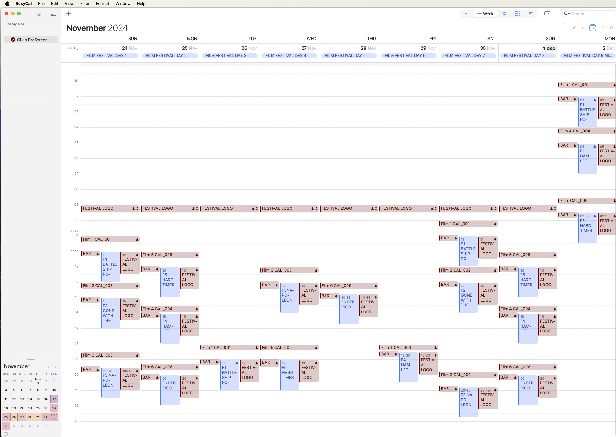 Film festival planner