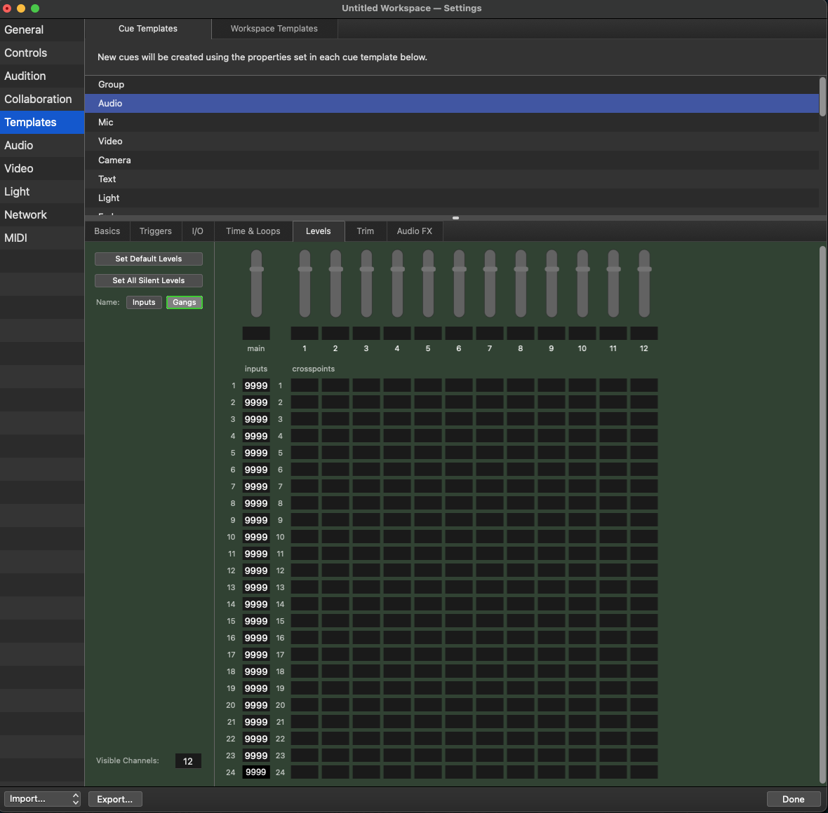Ganging input levels