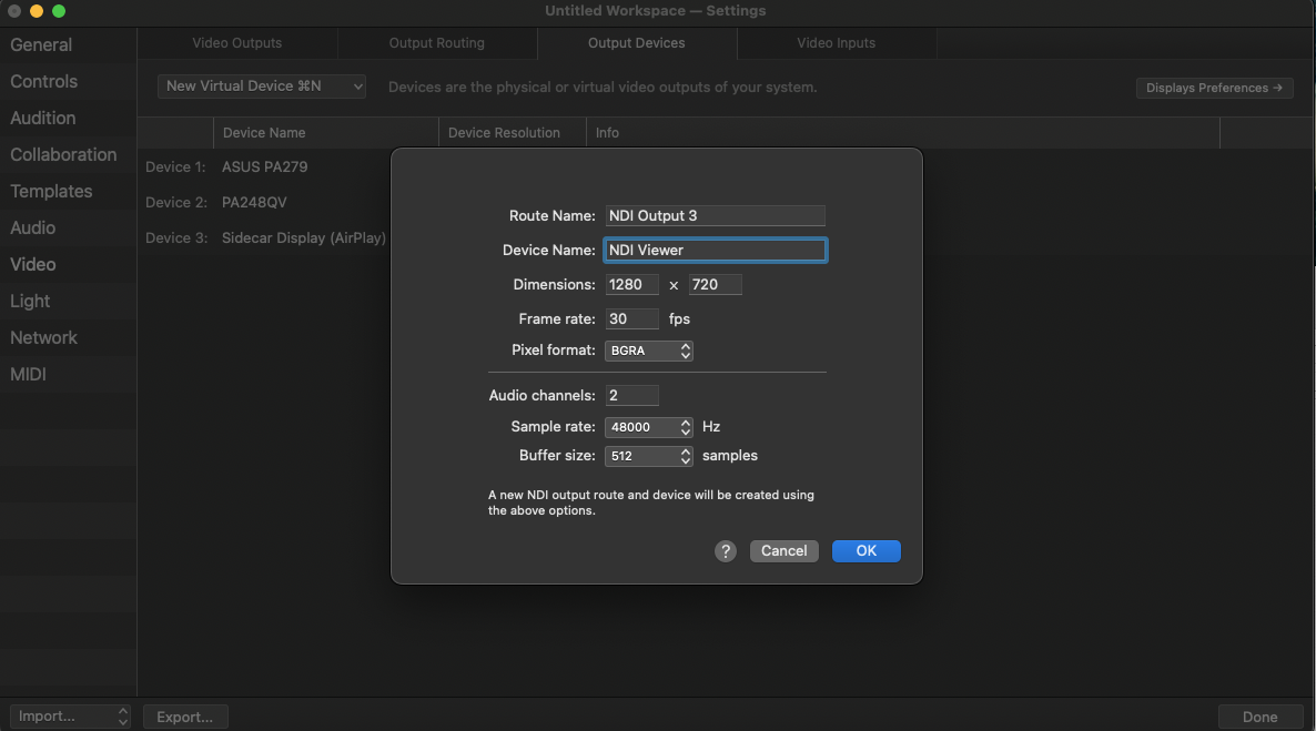 Set up an NDI device