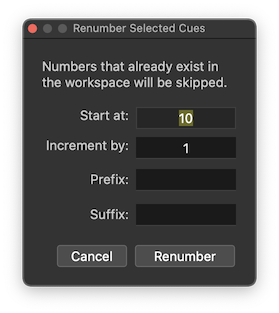 The renumber tool