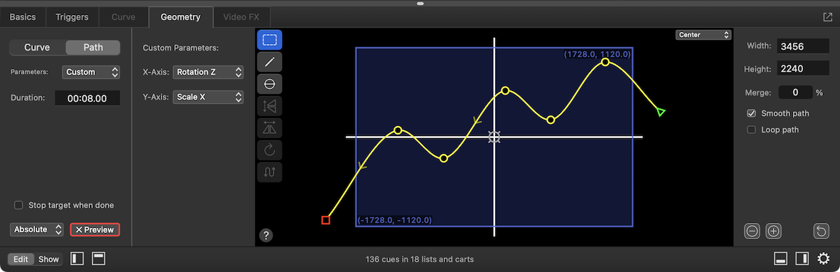 2D Path custom parameters