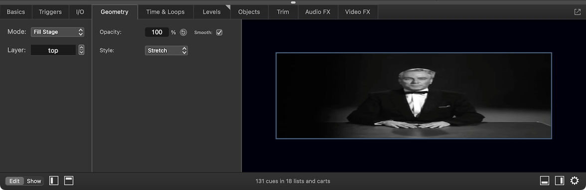 The Geometry tab - Stretch