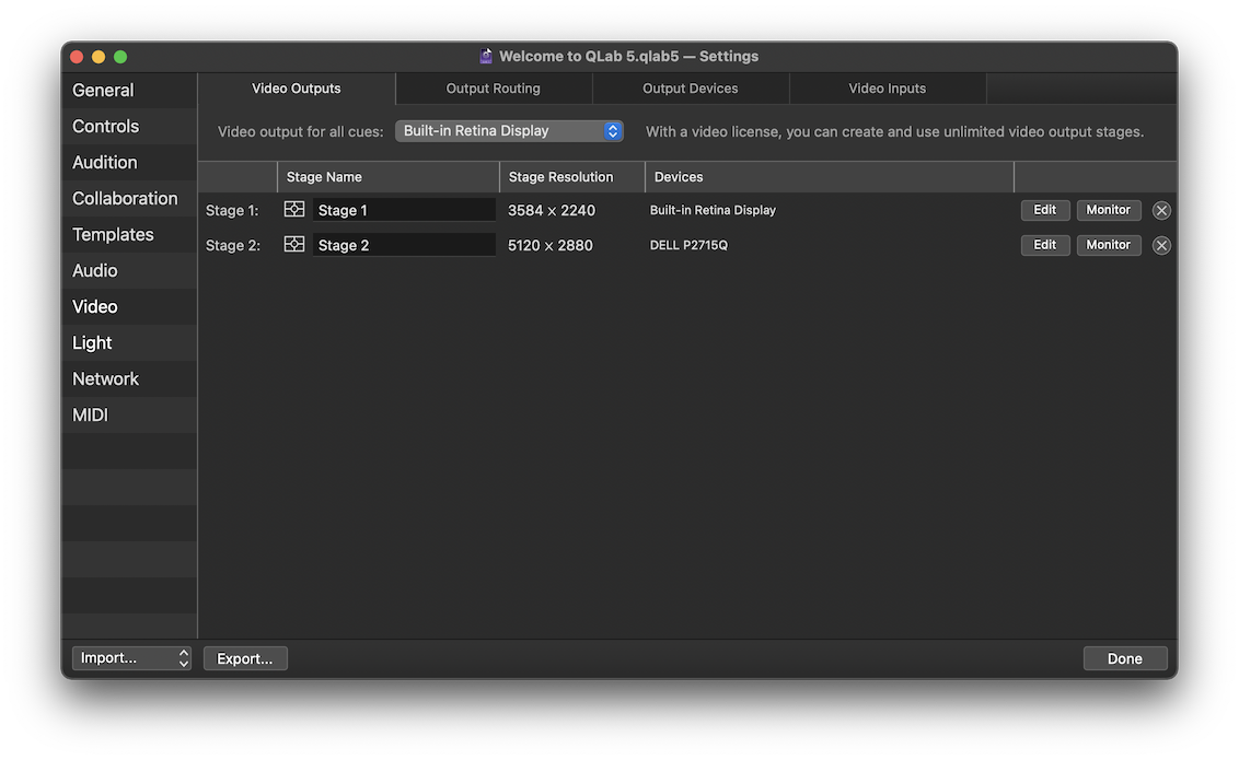 Video output with no license