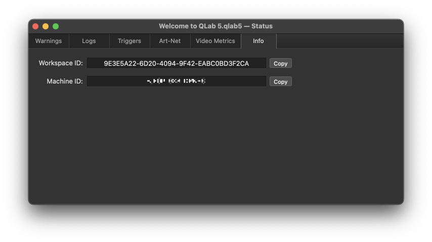 Workspace Status → Info