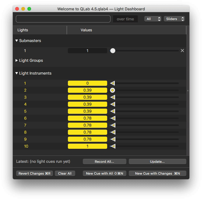 Light Submasters in QLab 4.5